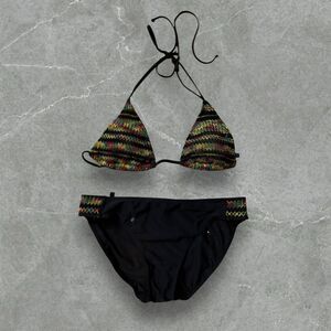 OP‎ Black Embroidered Bikini Set